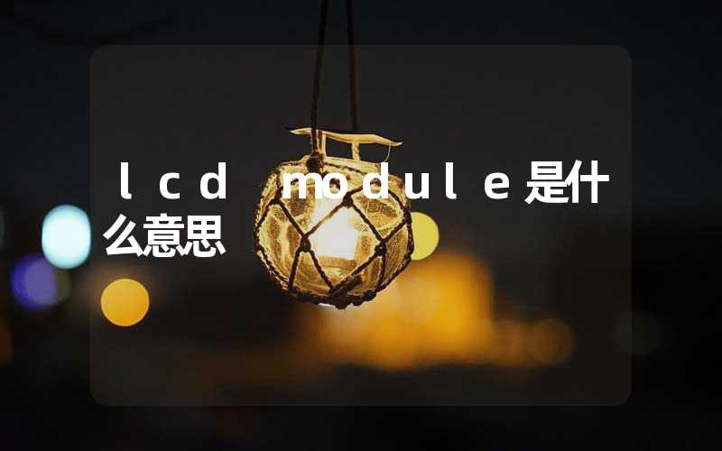 lcd module是什么意思